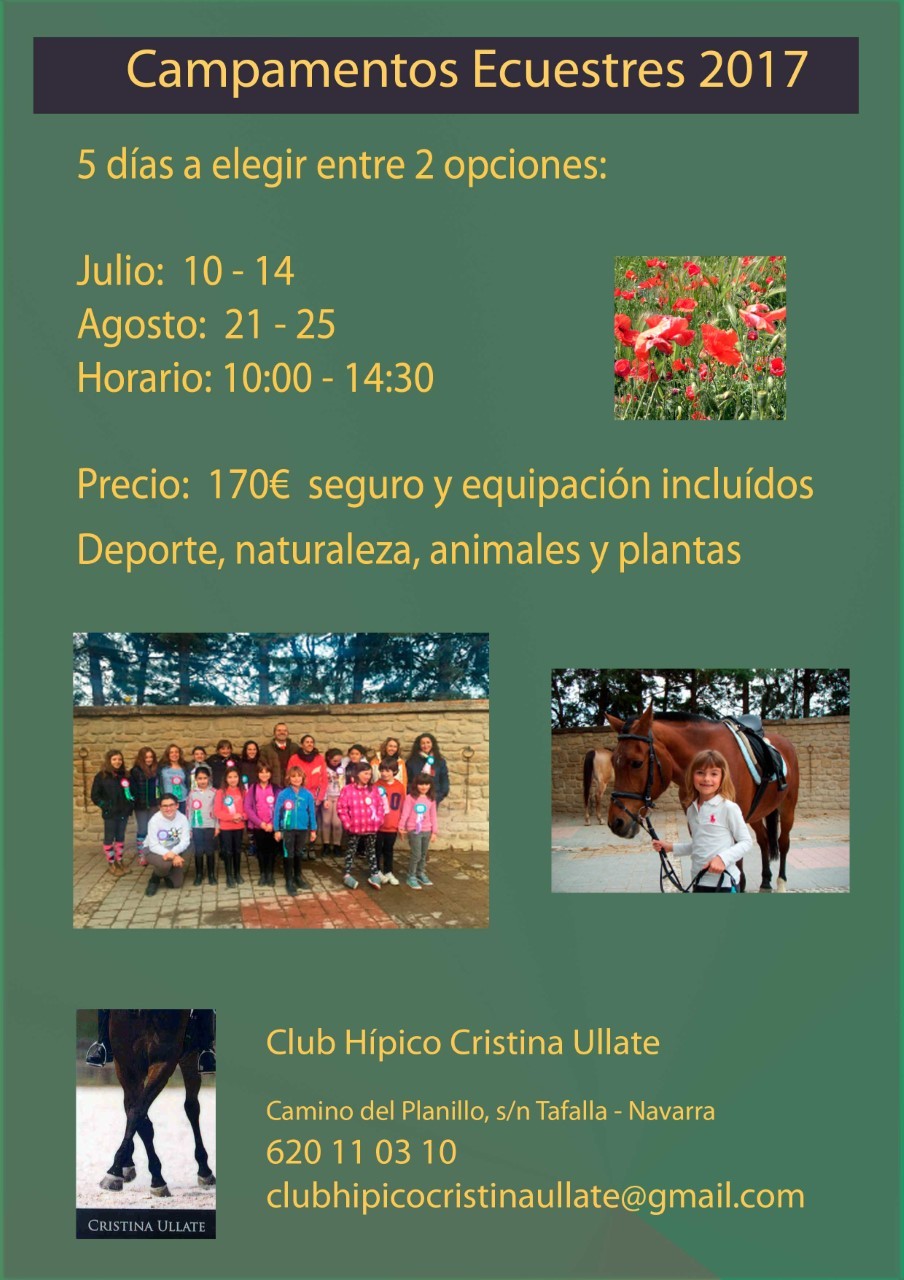 Campamentos ecuestres en el Club Hipico Cristina Ullate de Tafalla