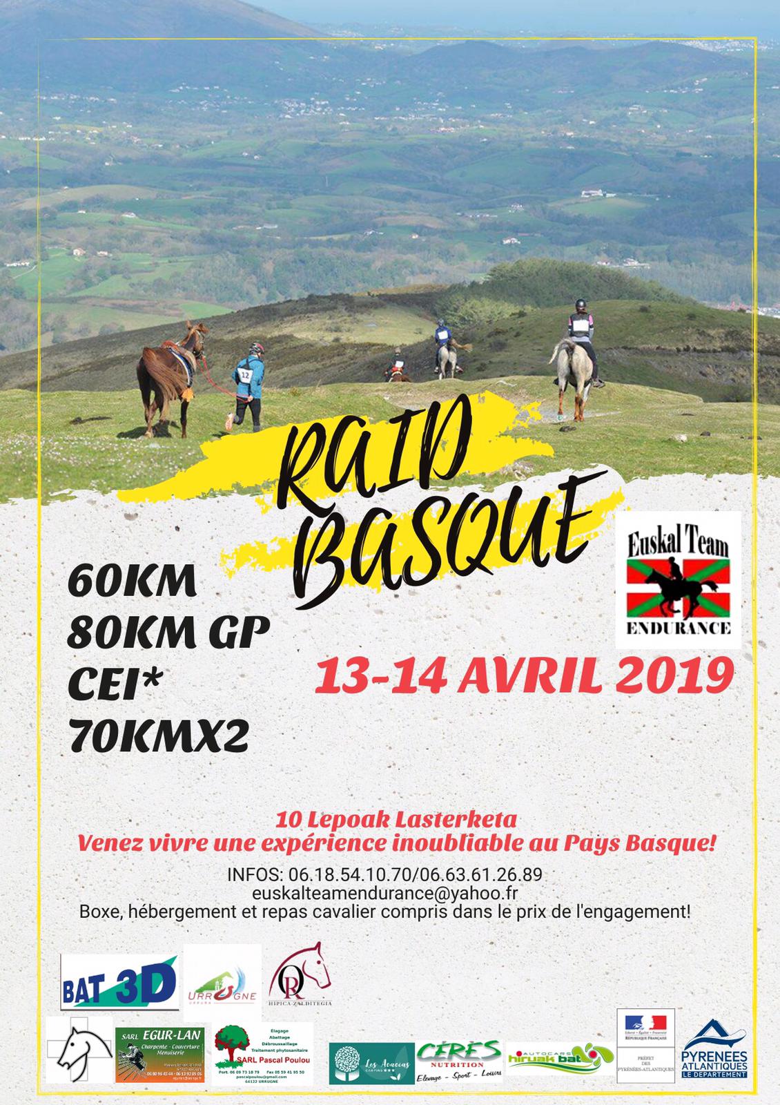 Raid Basque CEI*, 80 km, 70km, 60km los días 13 y 14 de abril
