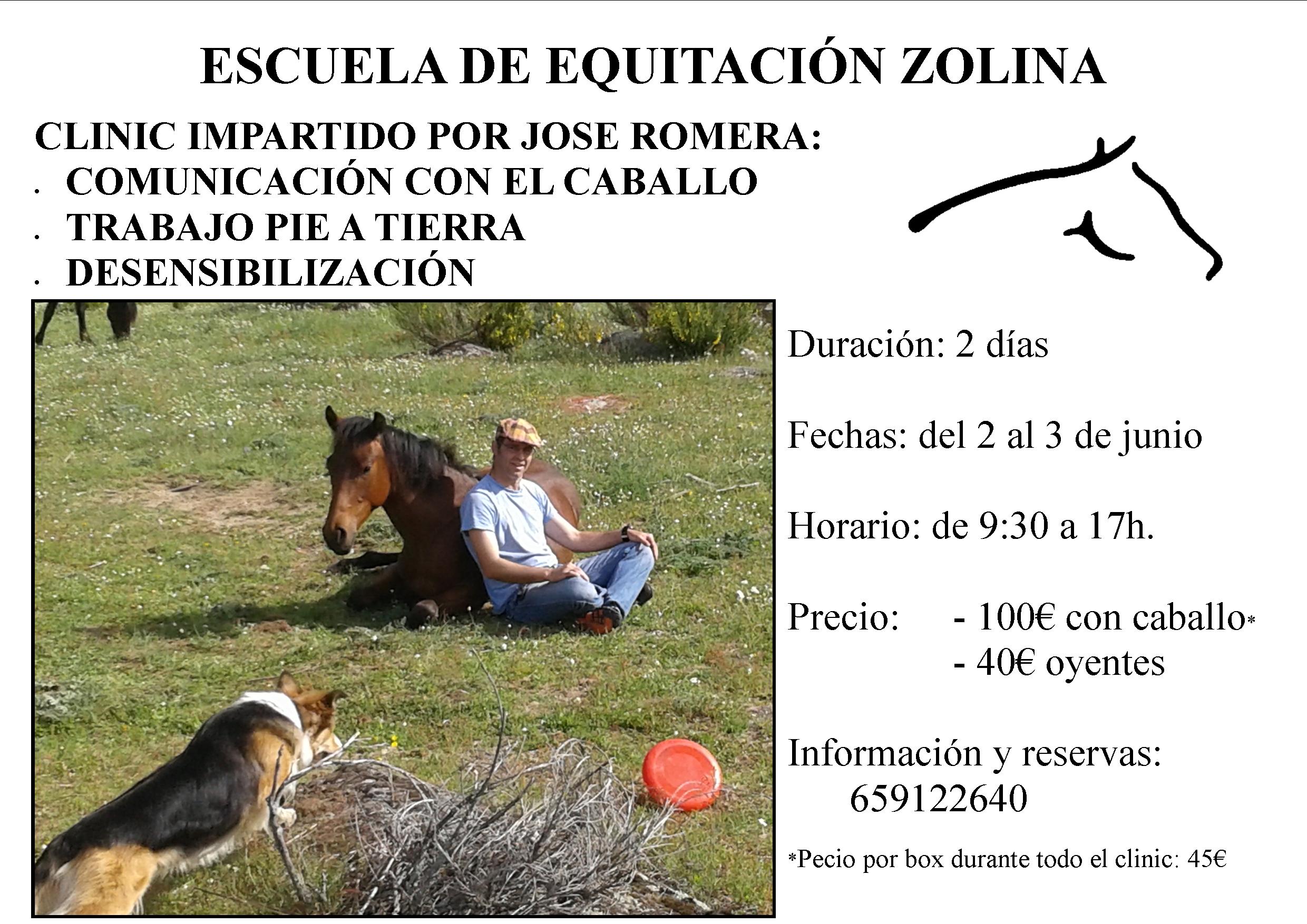 Clinic impartido por Jose Romera los días 2 y 3 de junio en Zolina