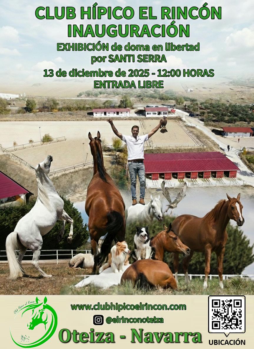 Inauguración del Club Hípico El Rincón con una exhibición de doma en libertad de Santi Serra